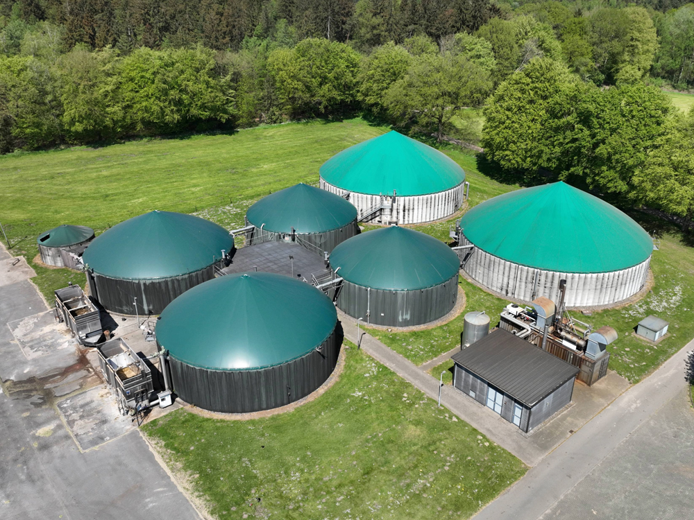 Luftaufnahme Biogasanlage auf Gut Hülsenberg